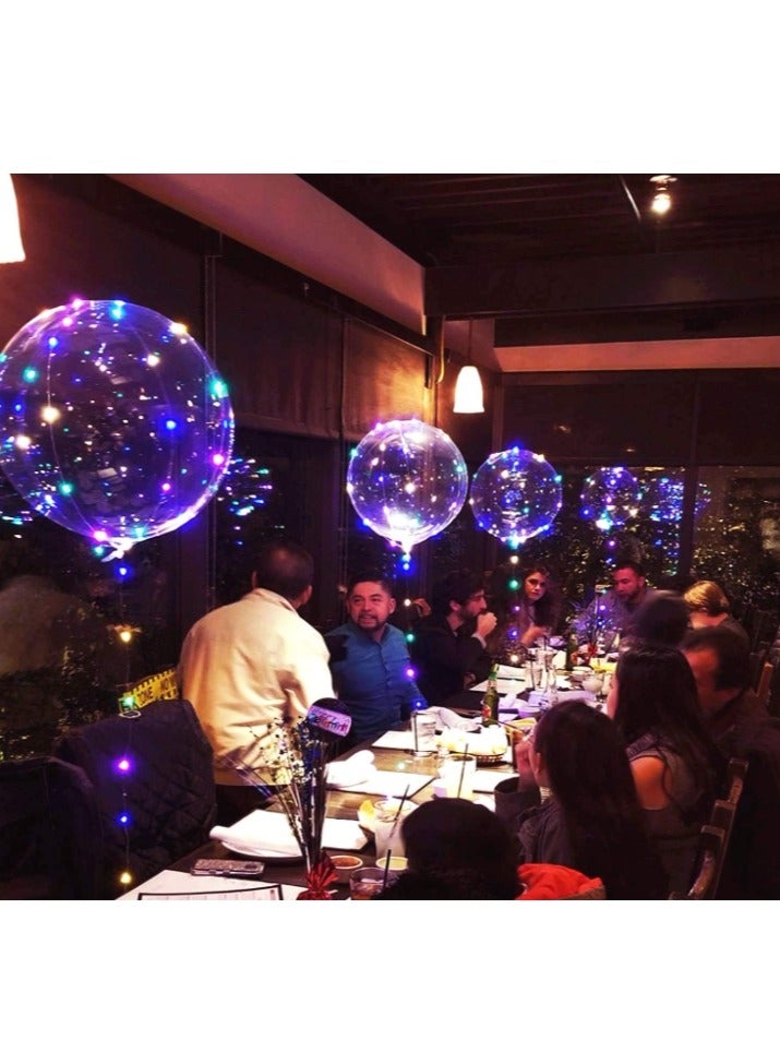 OASIS-TH 10 PACKS LED Bobo Balloons,Transparent LED Light Up Balloons,Helium Style Glow Bubble Balloons With String Lights For Party Birthday Wedding Festival Decorations  - Image 3