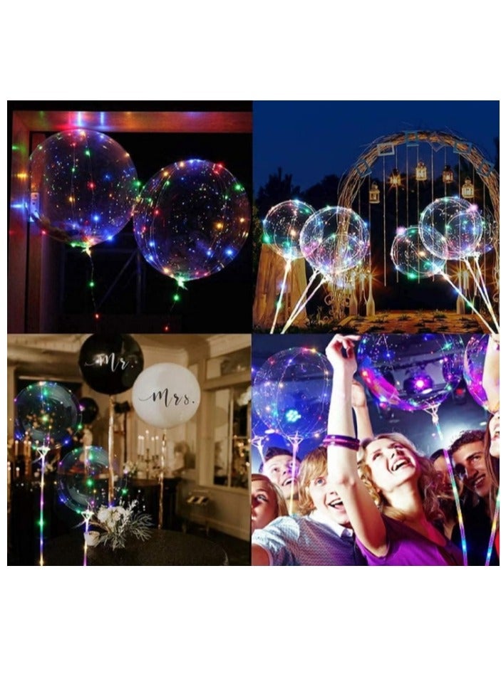 OASIS-TH 10 PACKS LED Bobo Balloons,Transparent LED Light Up Balloons,Helium Style Glow Bubble Balloons With String Lights For Party Birthday Wedding Festival Decorations  - Image 4