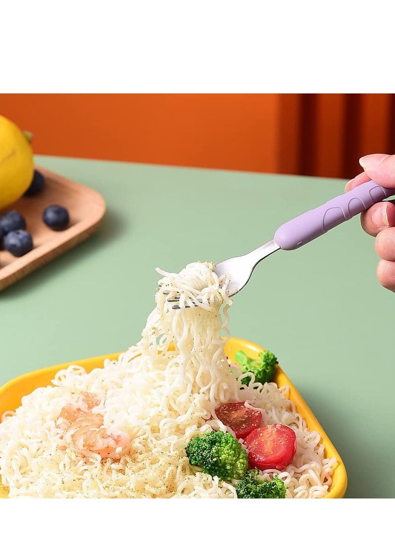 SYOSI 2 Cartoon Toddler Utensil Sets Kid Spoon and Fork Stainless Steel Safe Silverware for Children Self-Feeding - Image 2