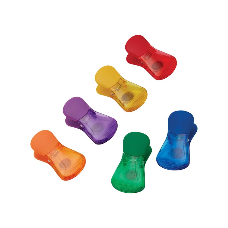 Farberware Farberware Heavy Duty 6 Piece Wide Bag Clip Set Assorted Colors Magnetic Food Sealing Clips for Chips Snacks and Organization 