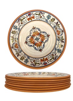 Reko Melamine Dinner Plates, Set of 6-9 Inch Serving Dishes for Indoors Serving Plates  - Image 1