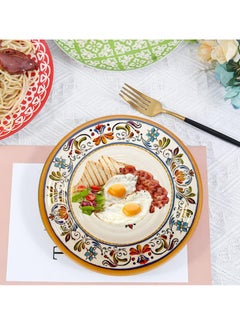Reko Melamine Dinner Plates, Set of 6-9 Inch Serving Dishes for Indoors Serving Plates  - Image 3