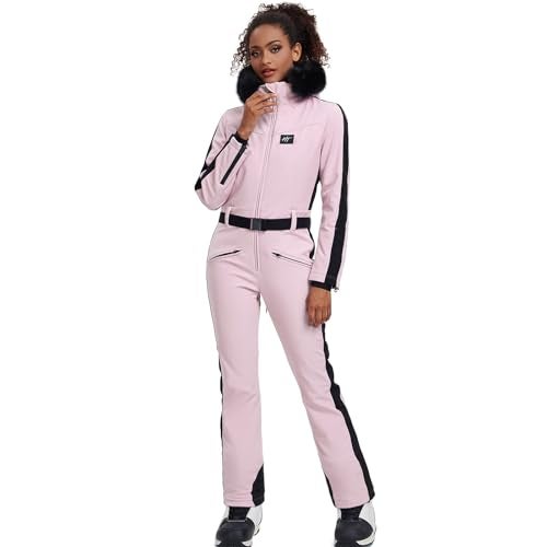 HOTIAN Womens Ski Suits Onesies Snowsuit Jumpsuits Winter Outdoor Sports Waterproof One Piece Snowboard Ski OutfitsPinkM - Image 3