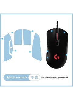 Suitable For Logitech G703/G603/G403 Mouse Anti-slip Sticker Special Sweat-absorbent Anti-sweat Side Sticker Foot Sticker Foot Mat Film-color:[Half Pack] A Light Blue Suede Mouse Sticker