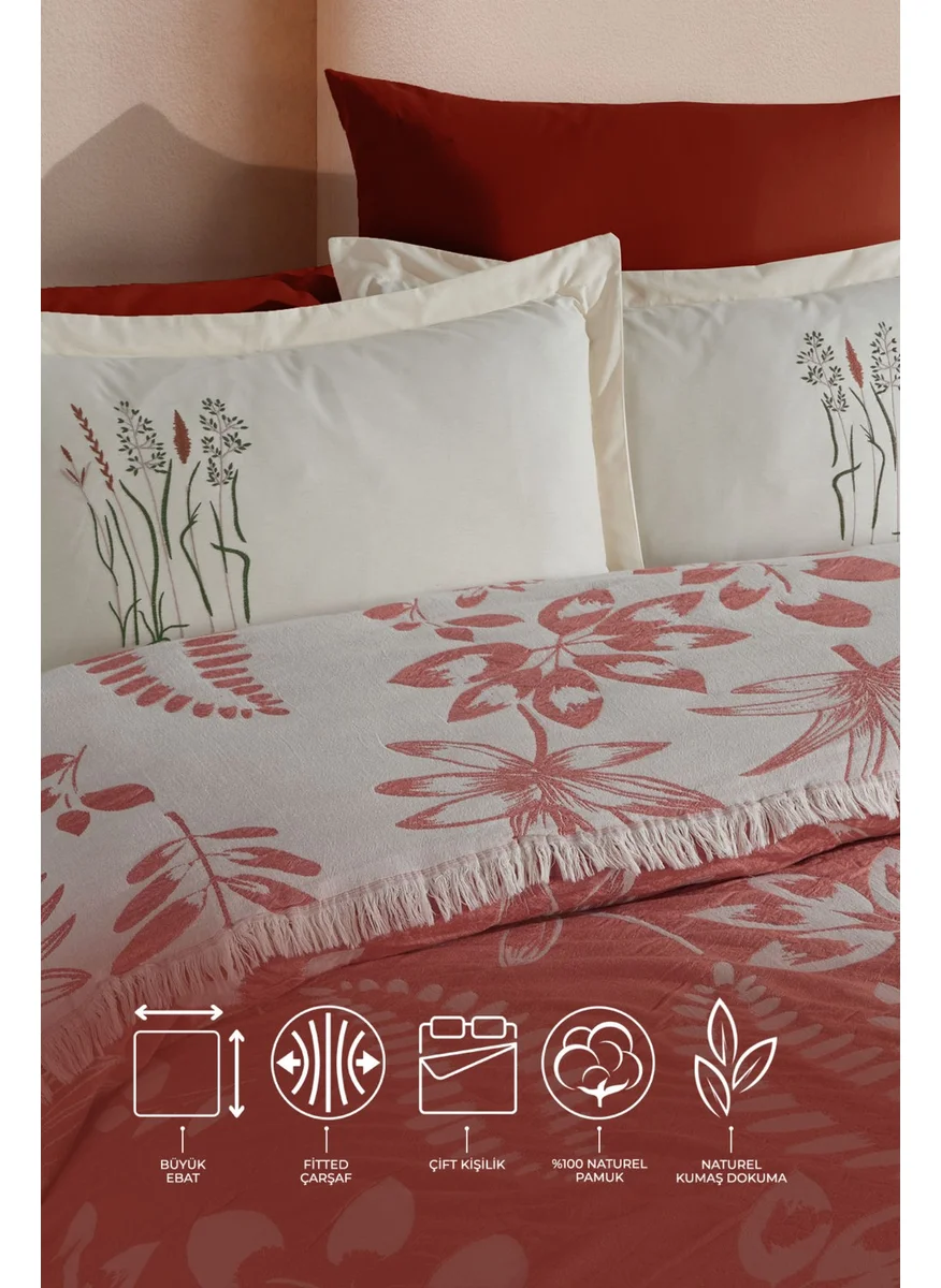 Elart Natural Series Leaf Bedding Set 6 Piece Cinnamon