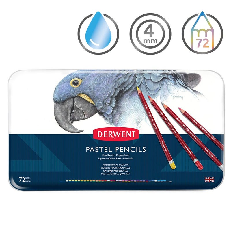 Derwent Pastel Pencils, 4mm Core, Metal Tin, 72 Count (32996) - Image 3