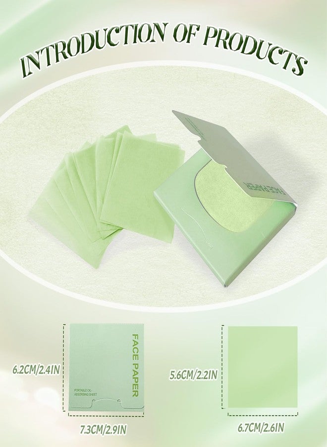 BOROLA Oil Blotting Paper for Face 200 Sheets Replacement Packs, Soft Absorbing Pads for Face Shine Control, Portable Oil Absorbing Tissues for Oily Skin, Design for Men & Women(Green) - Image 2