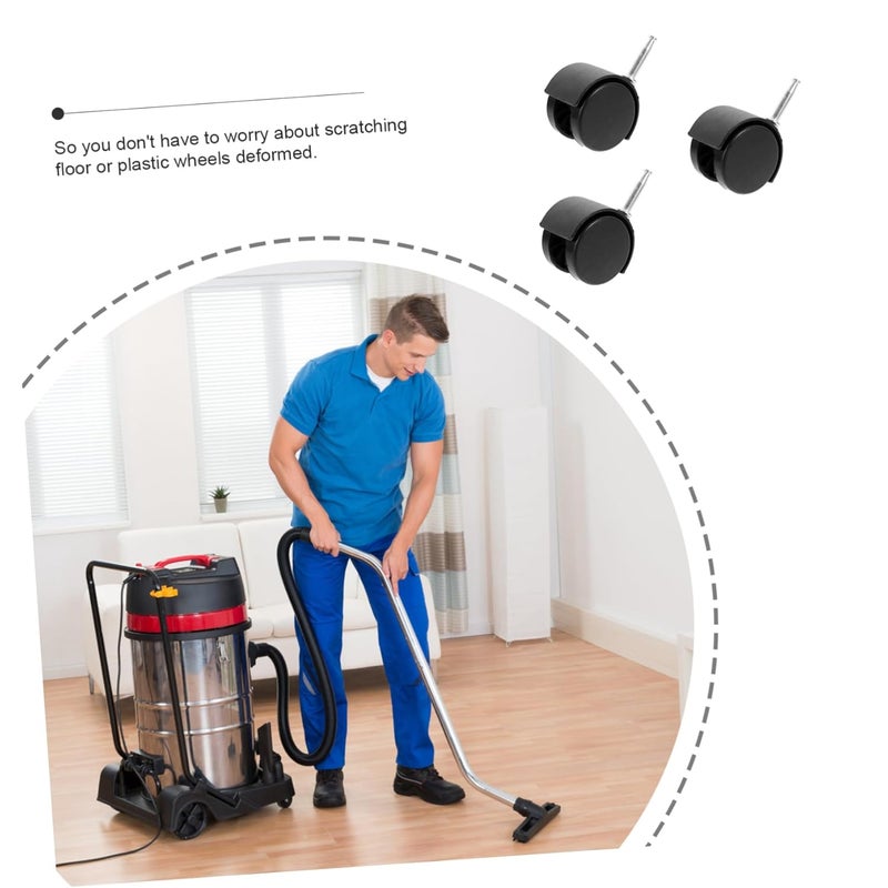 عجلات مكنسة كهربائية قابلة للدوران بديلة عجلات متحركة 3 قطع عجلة دوارة بلاستيكية - Image 4