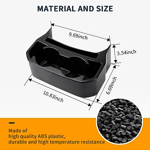 Hoolcar Rear Cup Holder Floor Console Mounted Drink Holders Rear Seat Storage Box Compatible with Jeep Wrangler JLU & Gladiator JT 2018-2023, Interior Accessories, Black - Image 5