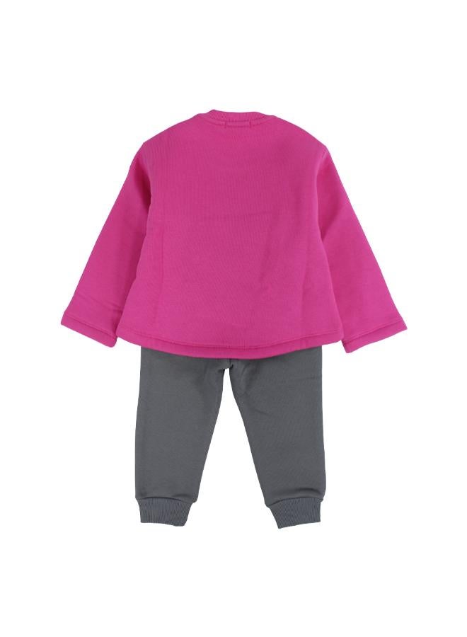 Ourkids Girls Cotton Pajama Set – Fuchsia with Unicorn Embroidery - Image 2