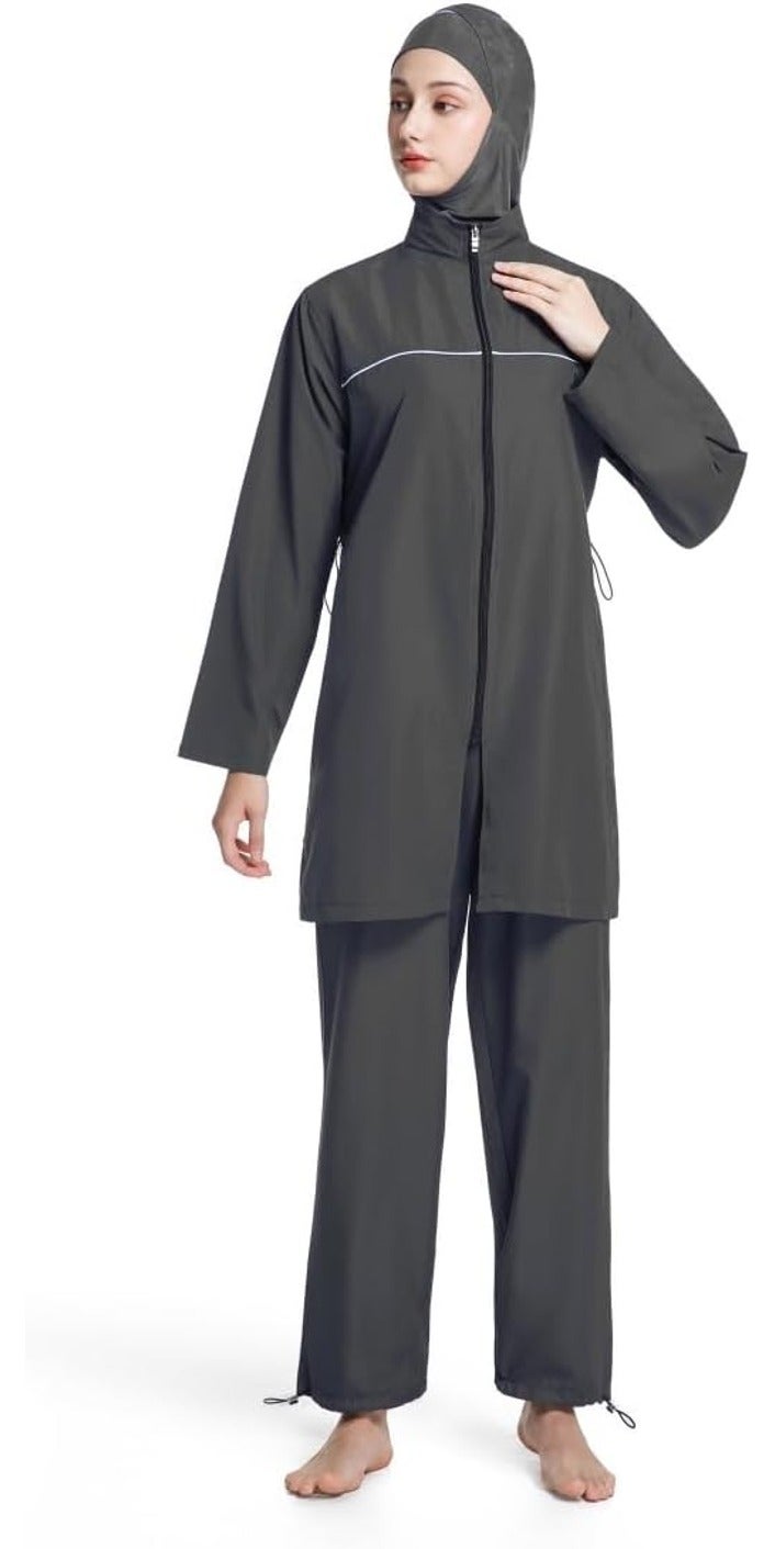 Modest Swimwear for Women, Full Coverage Burkini Set with  Hijab - Image 1