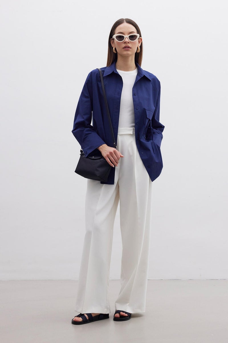 Manuka Pocket Tie Detail Shirt Navy Blue  - Image 2