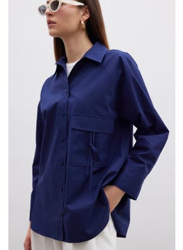 Manuka Pocket Tie Detail Shirt Navy Blue  - Image 4