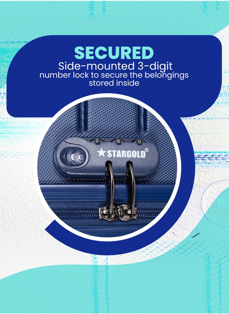 Stargold Single Hardside Spinner ABS Trolley Luggage With Number Lock 20 Inches  - Image 4