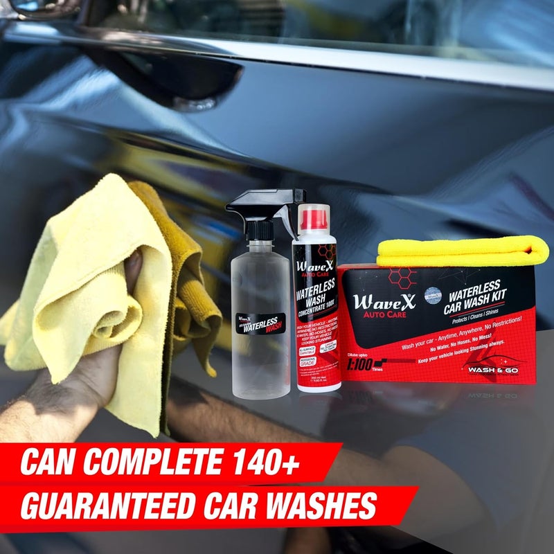 WAVEX رذاذ تنظيف السيارات بدون ماء ويفيكس 100x مركز | قابل للتخفيف 100 مرة 5 لترات | غسل السيارات بدون ماء - Image 4