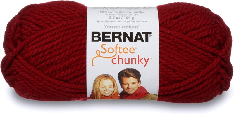 Bernat Softee Chunky Yarn, 3.5 Oz, Gauge 6 Super Bulky in Wine Color - Image 1