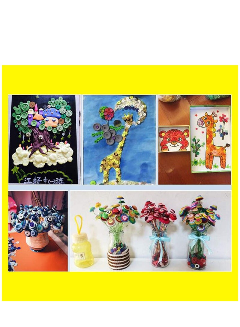 KASTWAVE Resin Round Buttons DIY Craft Sewing Decorations for Kid's Painting Assorted Size (Yellow, 200g set) - Image 5