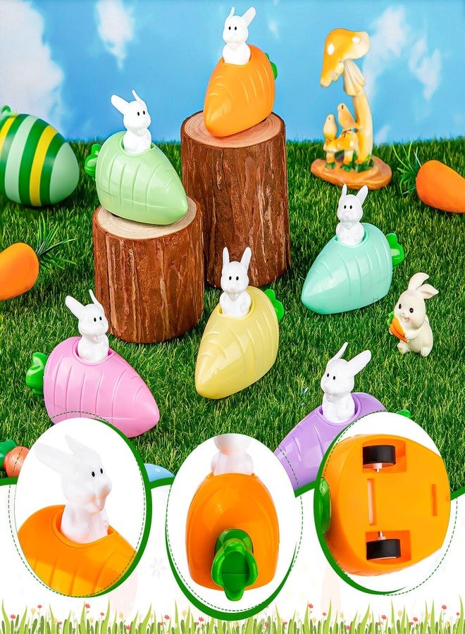 LHSYFBZ 14Pcs Easter Pull Back Cars Toys, Bunny Cars Carrot Cars Rabbit Fun Toy for Toddler Boy Girl, Plastic Easter Eggs Filler Easter Present for Kids - Image 3
