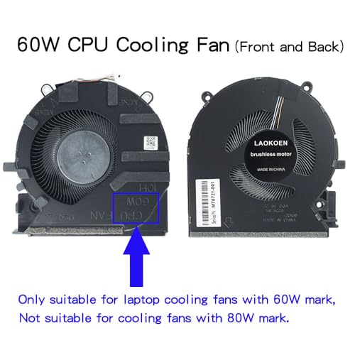 LAOKOEN New Cooling Fans for HP Victus Gaming laotop 16-d 16-e TPN-Q263 TPN-Q264 RTX3050 RTX3050Ti GTX1650/Ti DC 5V 10H Fan P/N:M75723-001 M75721-001 M75720-001 M75722-001,（Not for RTX3060 Laptop - Image 2