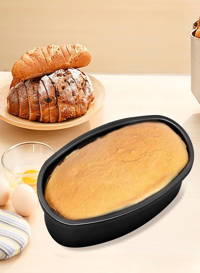 MDEOOSKY Oval Baking Pan 9.06*4.72*1.97in Golden Carbon Steel Nonstick Bread Cake Cheese Baking Pan for Easter Christmas Valentine's Day Halloween Thanksgiving New Year, Birthday, Wedding (4pcs Black) - Image 4