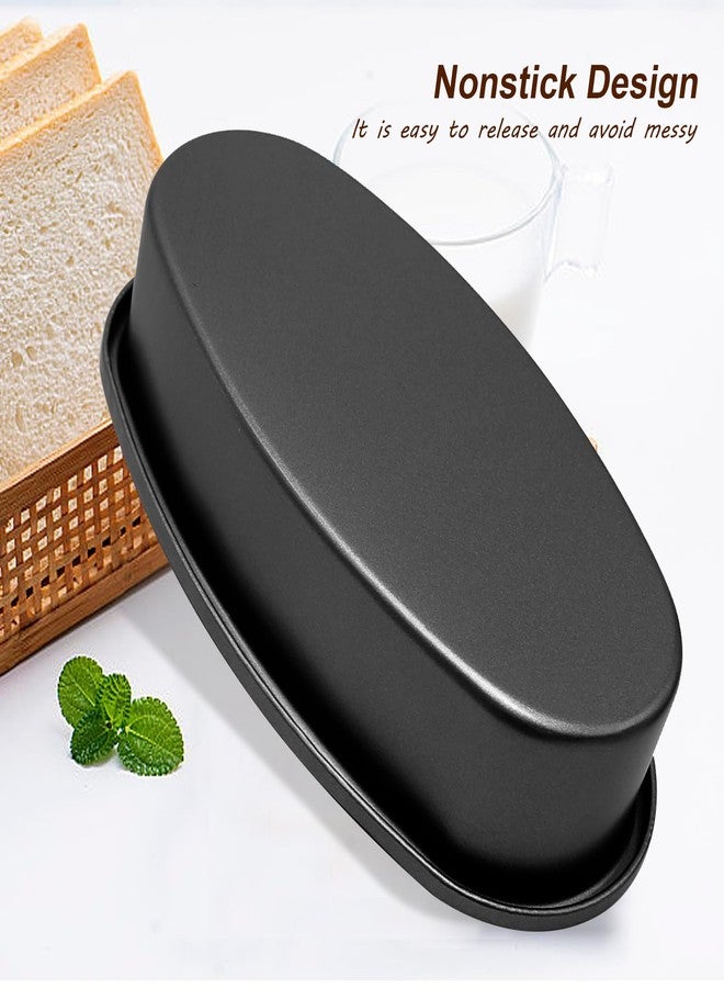 MDEOOSKY Oval Baking Pan 9.06*4.72*1.97in Golden Carbon Steel Nonstick Bread Cake Cheese Baking Pan for Easter Christmas Valentine's Day Halloween Thanksgiving New Year, Birthday, Wedding (4pcs Black) - Image 5