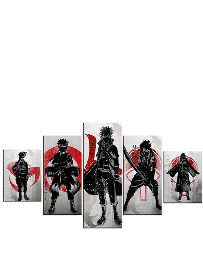 مؤسسة فكرة اليوم اليوم فكرة أنيمي ملصق قماش جدار الفن ملصقات 5 قطع HD طباعة اللوحة الديكور صور الحديثة لغرفة المعيشة الحمام غرفة الطعام ديكور المنزل غير المؤطرة - Image 1