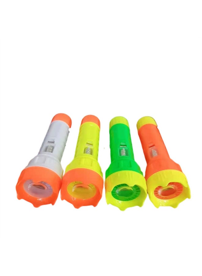 Creative Product Jq-868 Led Plastic Strong Light Flashlight Micro-Business Drainage Convenient Portable-Color:White  - Image 3