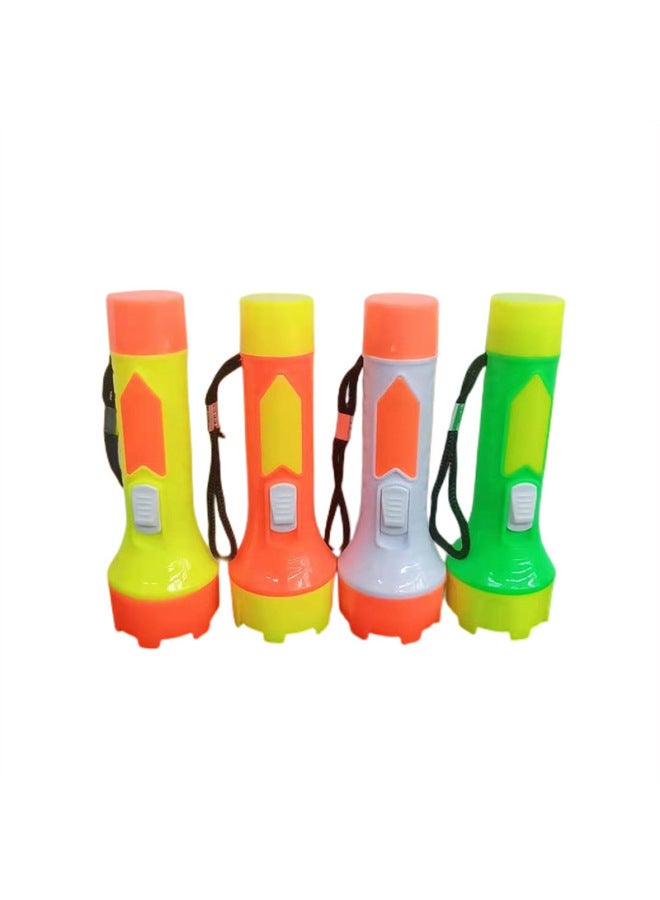 Creative Product Jq-868 Led Plastic Strong Light Flashlight Micro-Business Drainage Convenient Portable-Color:White  - Image 1