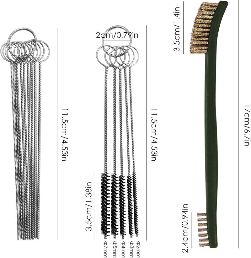 FineGood 9 PCS Wire Brush with Carb Cleaner Set, Wire Brush Set for Car Detailing Cleaning 3 Brass Brush 3 Steel Brush 3 Nylon Brush Tool Kits - Image 3