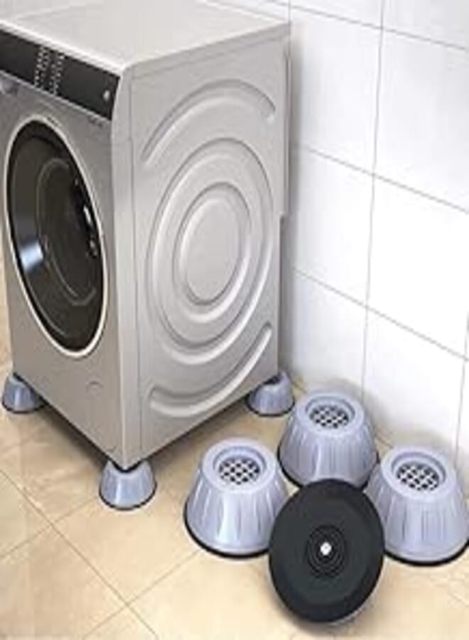 Peguy Bell Efficient Washing Machine Lift & Vibration Relief Pads - Stops Motion, Reduces Vibration, Absorbs Shocks, Secures Washing Machine (4 Pack) for Efficient Laundry Care 