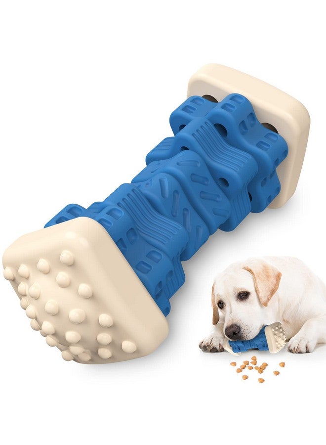 اوزوم ألعاب مضغ متينة وقوية للكلاب للمضغ العدواني، ألعاب ألغاز للكلاب بنكهة لحم البقر، مطاطية آمنة وغير قابلة للتدمير للكلاب الكبيرة والمتوسطة والصغيرة - أزرق - Image 1