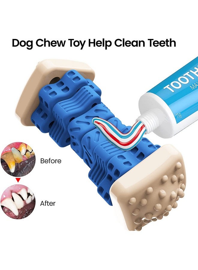 اوزوم ألعاب مضغ متينة وقوية للكلاب للمضغ العدواني، ألعاب ألغاز للكلاب بنكهة لحم البقر، مطاطية آمنة وغير قابلة للتدمير للكلاب الكبيرة والمتوسطة والصغيرة - أزرق - Image 5