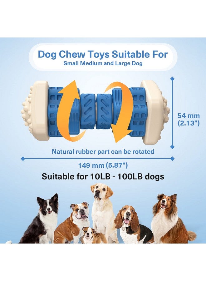 اوزوم ألعاب مضغ متينة وقوية للكلاب للمضغ العدواني، ألعاب ألغاز للكلاب بنكهة لحم البقر، مطاطية آمنة وغير قابلة للتدمير للكلاب الكبيرة والمتوسطة والصغيرة - أزرق - Image 2