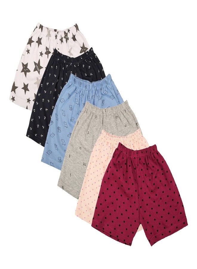 First Kids Step Baby Girl's Casual Shorts (Di-Shorts-set6-12-18 M_Multicolour_12 Months-18 Months) - Image 1