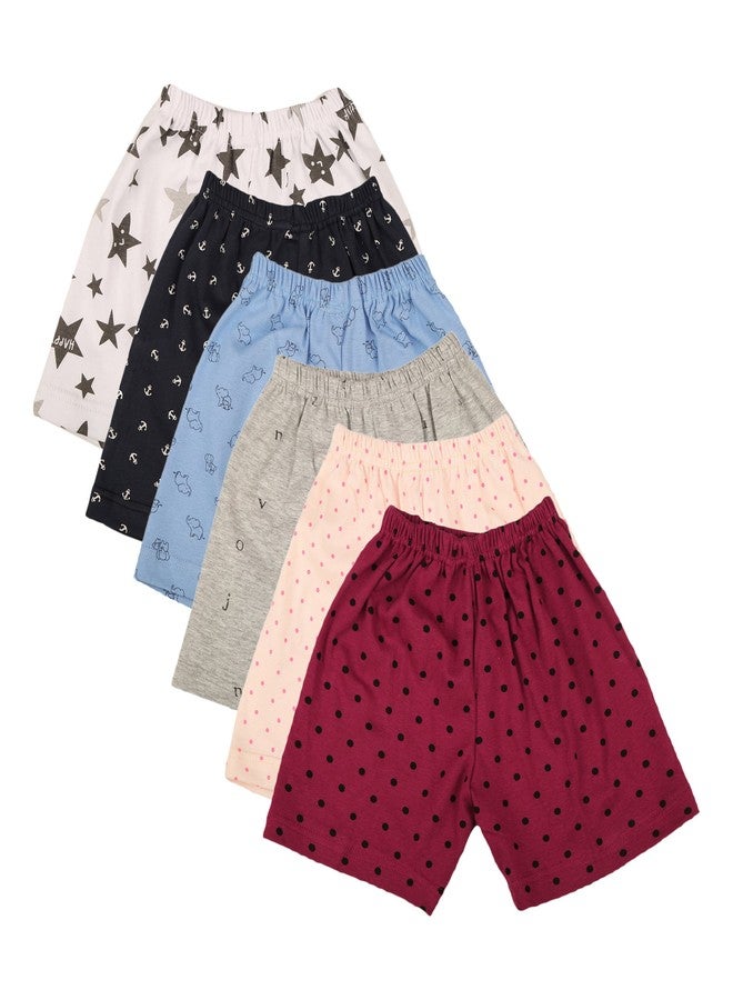 First Kids Step Baby Girl's Casual Shorts (Di-Shorts-set6-12-18 M_Multicolour_12 Months-18 Months) - Image 2