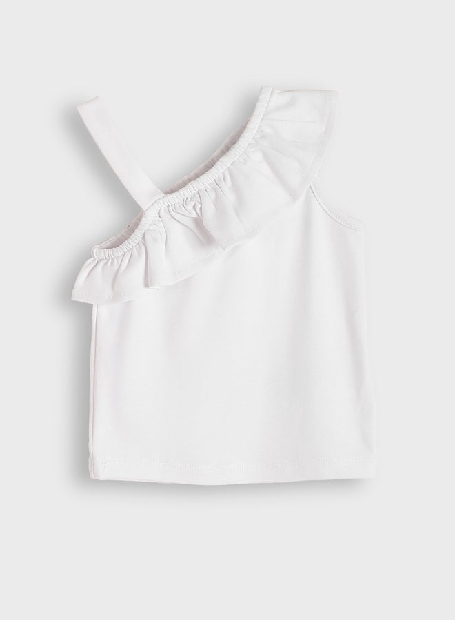 LC WAIKIKI Girl's' Ruffle Cotton Summer Top - Image 2