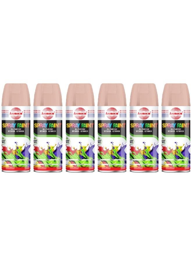 Asmaco Spray Paint - Light Pink - 400 Ml - Set of 06