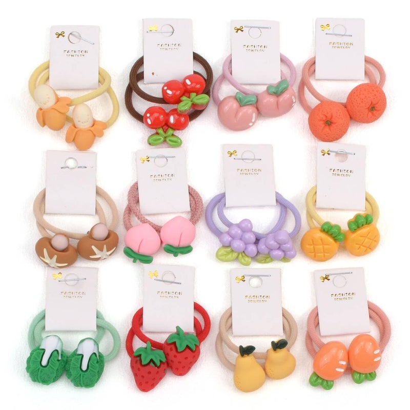 BIANHUAN 24Pcs Baby Hair Ties for Girls,Cute Small Hair Ties for Thin Hair,Ponytail Holders Elastic Hair Rubber Bands Hair Accessories for Baby Girls infant Toddler (Multicolor(B)) - Image 1