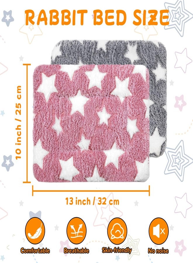 Eilyliafe 2 Pack Rabbit Bunny Bed Soft Guinea Pig Bed Mat Washable Guinea Pig Bunny Pad Reversible Small Animal Bed Cage Liner for Hamster Rat Hedgehog Chinchilla Ferret (13×10 Inch) - Image 2