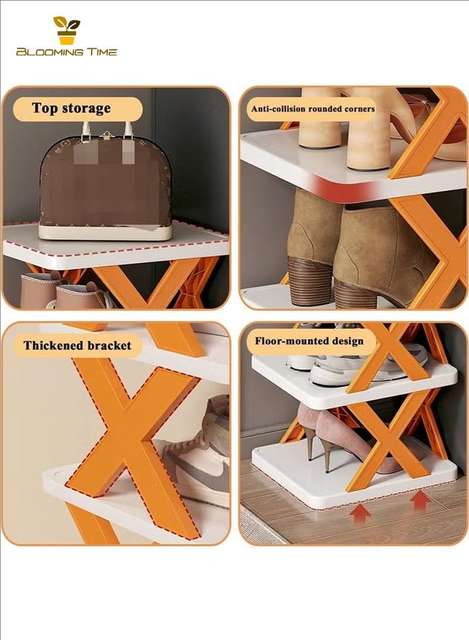 بلومنغ تايم ثمانية طبقة بسيطة رف الأحذية البرتقال رف الأحذية المنزلية الباب متعدد الطبقات بسيطة انفصال داخلي صغير ضيق الباب خزانة خذاء تأجير منزل عنبر تخزين قطعة أثرية - Image 5