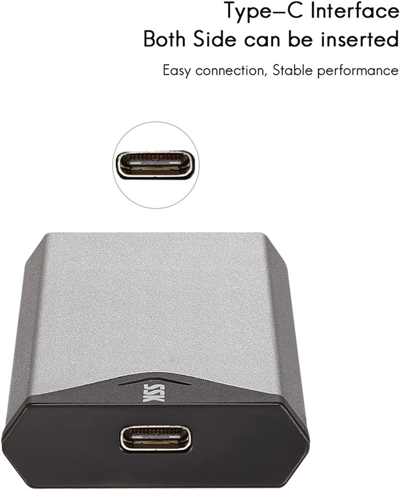 SSK Aluminum USB 3.2 Gen 1 to M.2 SATA NGFF SSD Enclosure Adapter, External SATA Based M.2 Solid State Drive Enclosure Reader (for M.2 SATA SSD only) - Image 4
