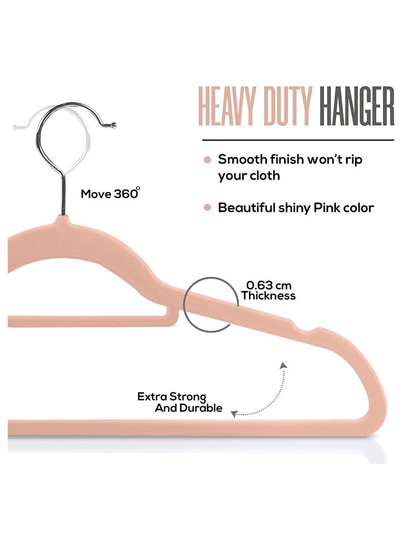 Cool Baby Premium Non Slip Velvet Hangers - Heavy Duty - Coat Suit Hangers (Pink Pack of 50) - Image 2