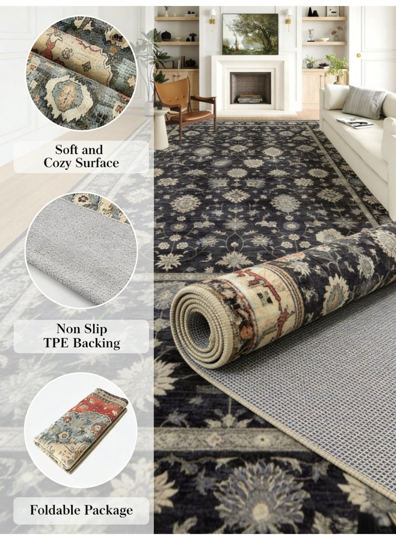 سجادة مساحات واسعة، مناسبة تمامًا لغرف المعيشة الأوروبية، تتميز بأسلوب تركي عرقي فخامة خفيفة، مقاس 200سم×140سم، مصنوعة من القماش الكريستالي الناعم - Image 3