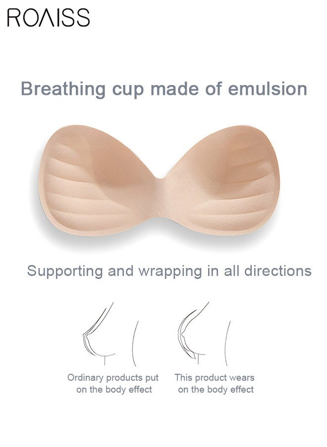 roaiss - Women's Strapless Bralette Tube Top Bras Lightweight Gathered Seamless Low-cut Backless for Wedding Dress Air Invisible Bra Sweet Comfort Underwear Soft Push Up Lingerie - Image 1