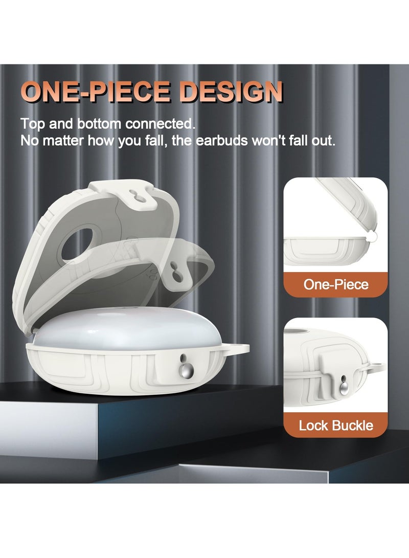 KASTWAVE Shockproof Silicone Case for Beats Fit Pro 2021, Earbuds Armor with Anti-Lost Keychain (White) - Best Protection for Apple Beats Fit Pro - Image 2