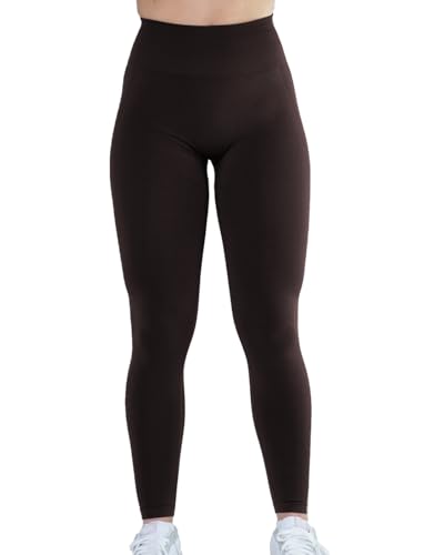 AUROLA Intensify Seamless Scrunch Legging Women Yoga Pants 7/8 Tummy Control Running for Workout Fitness Sport-25'' (XS, Seal Brown) - Image 3