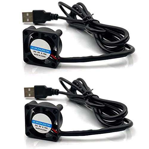 FainWan 2pcs USB 5V DC Fan 2510 Small 2 pin Cooling Cooler Computer 25mm X 10mm (25x25x10) - Image 1