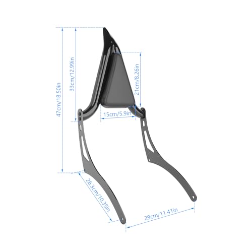 Aferrizu Rear Passenger Backrest Sissy Bar for Indian Scout Bobber Twenty Sixty ABS 2018-2023 Detachable Passenger Sissy Bar (Gloss Black) - Image 5