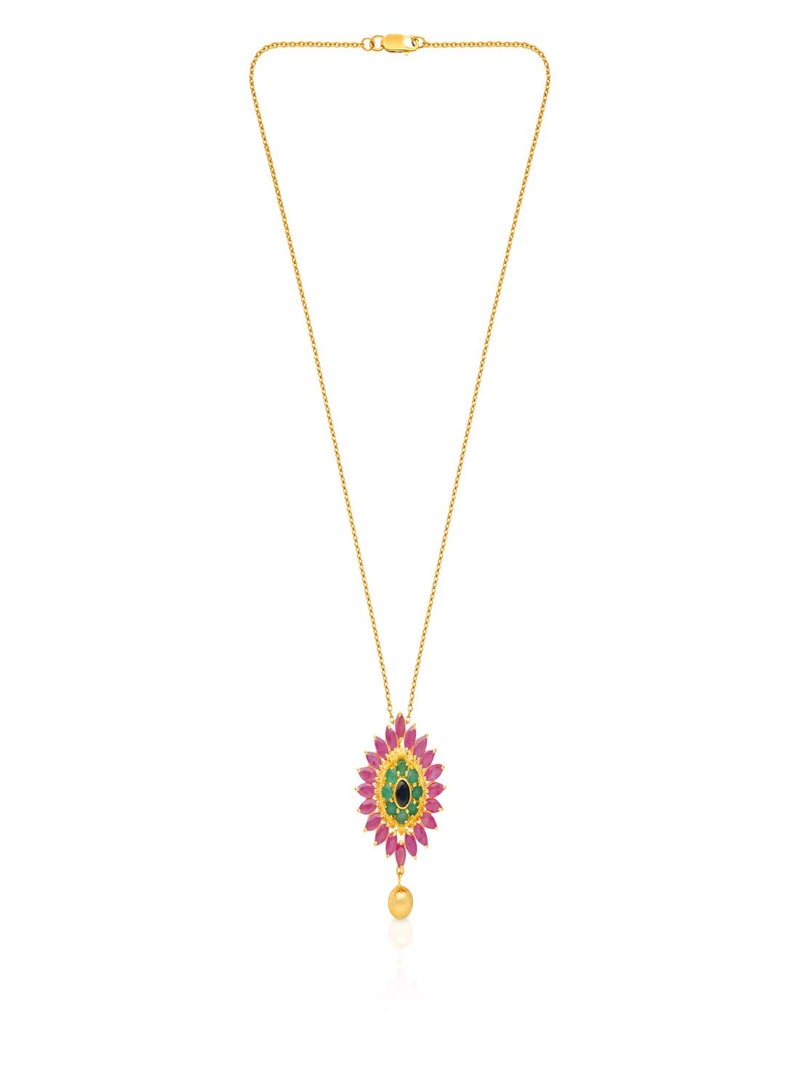 Malabar Gold and Diamonds 22 Carat 916 Purity Yellow Gemstone Pendant PGNFNC037PN5Y for Women  - Image 1