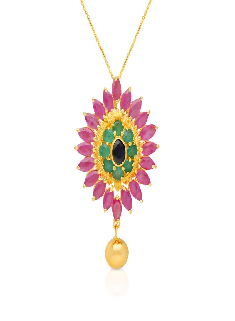 Malabar Gold and Diamonds 22 Carat 916 Purity Yellow Gemstone Pendant PGNFNC037PN5Y for Women  - Image 2